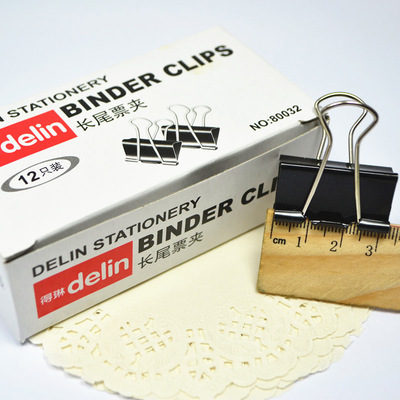 【大量批發(fā)得琳 32mm 黑色長(zhǎng)尾夾】?jī)r(jià)格,廠家,圖片,夾子,上海奧果商貿(mào)-